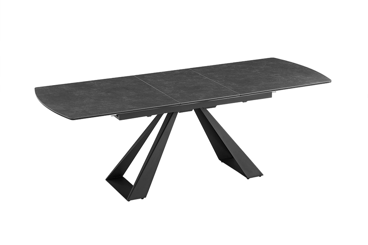 Dining table CONCORD 180-230cm extendable marble look graphite ceramic tempered glass