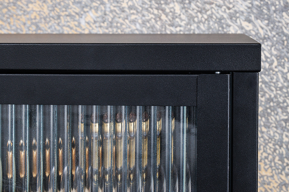 Display cabinet AMSTERDAM 90cm ribbed glass black