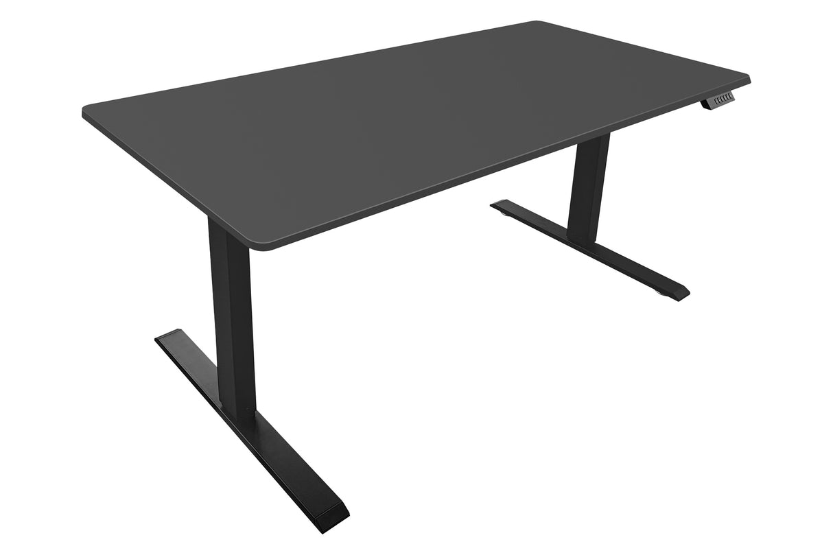 Office desk BLACK DESK 140cm height adjustable anthracite w/ black frame