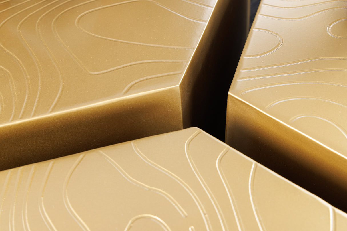 Side table ORGANIC ORIENT 80cm trunk look brass