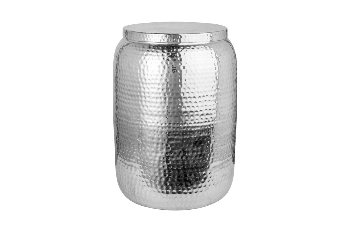 Beistelltisch ORGANIC ORIENT 50cm mit Hammerschlageffekt silber