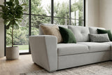 Sofa bed APARTMENT 245cm 3-seater w/ ottoman and storage space textured fabric beige