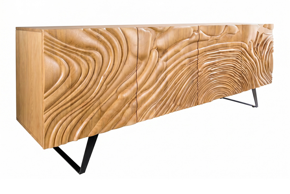 Sideboard FLUID 175cm 3D mango wood creamy