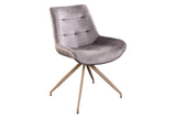 Stuhl DIVANI Retro-Stil Samt Mikrofaser Taupe Beige