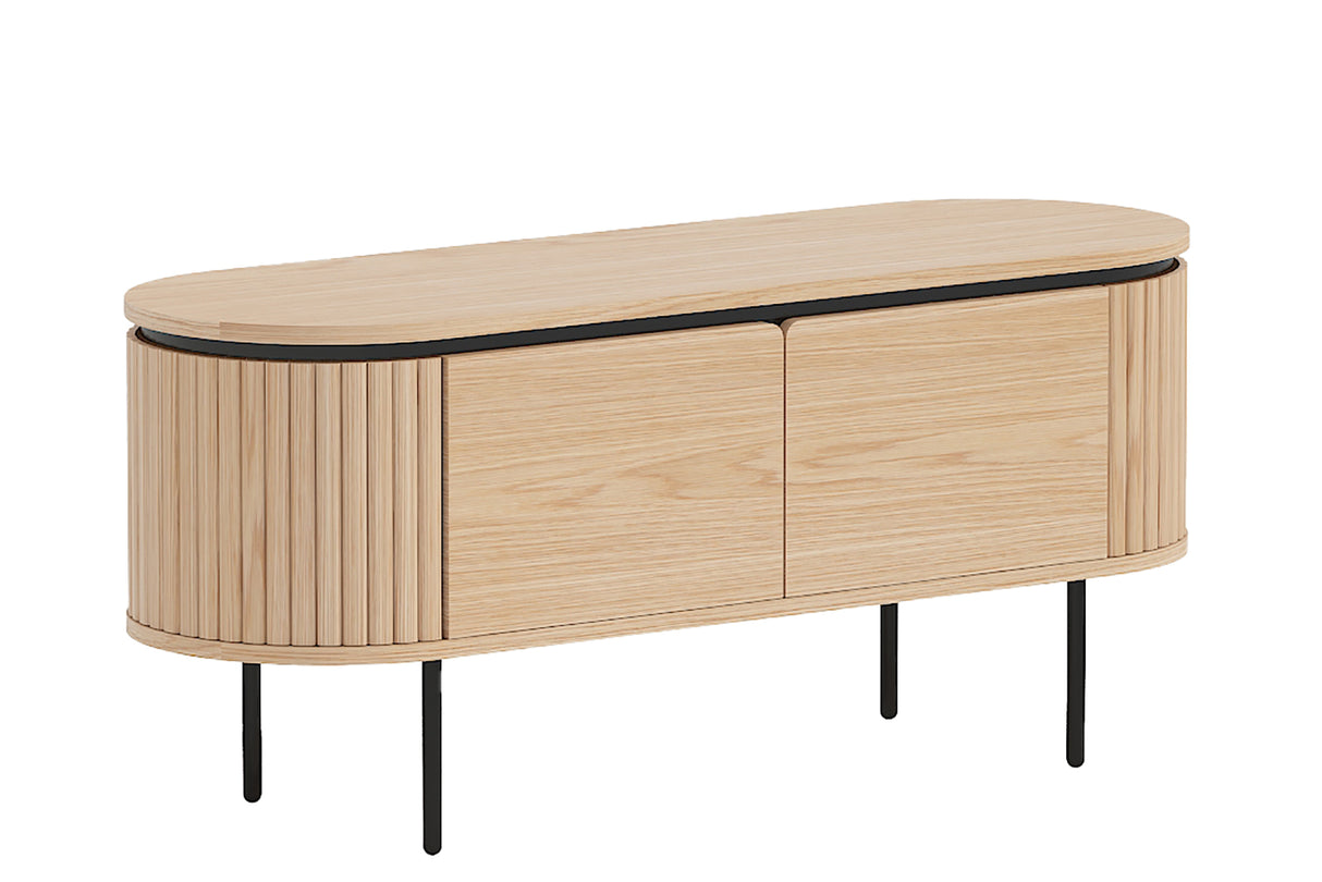 TV-Board ATELIER 120cm natural oak wood look w/ black legs