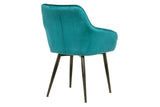 Chair TURIN with armrests velvet turquoise