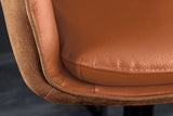 Barhocker BIG GEORGE mit Armlehnen Microfaserleder cognac drehbar höhenverstellbar