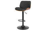 Barhocker CHICAGO 360° 89-111cm Pappel furniert Kunstleder schwarz braun