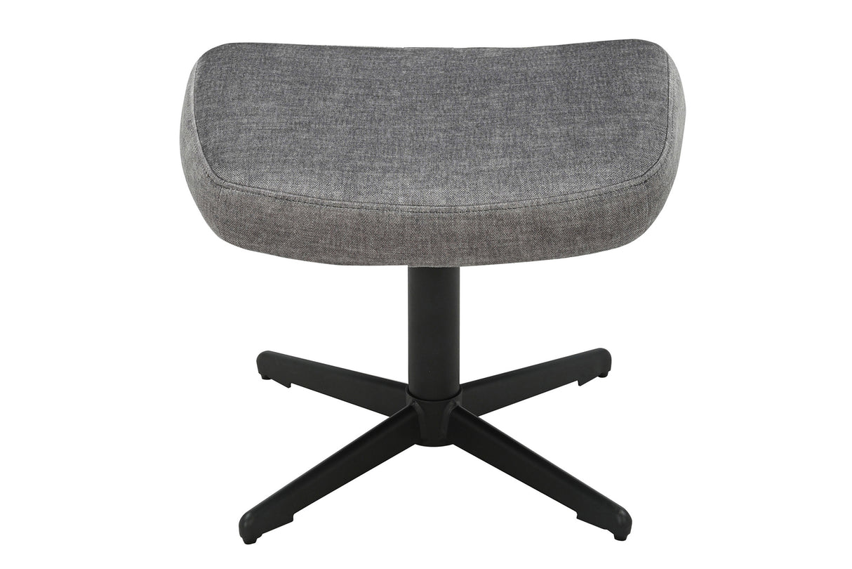 Hocker VOGUE 45cm drehbar Samt grau mit schwarzem Metallgestell
