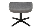 Hocker VOGUE 45cm drehbar Samt grau mit schwarzem Metallgestell