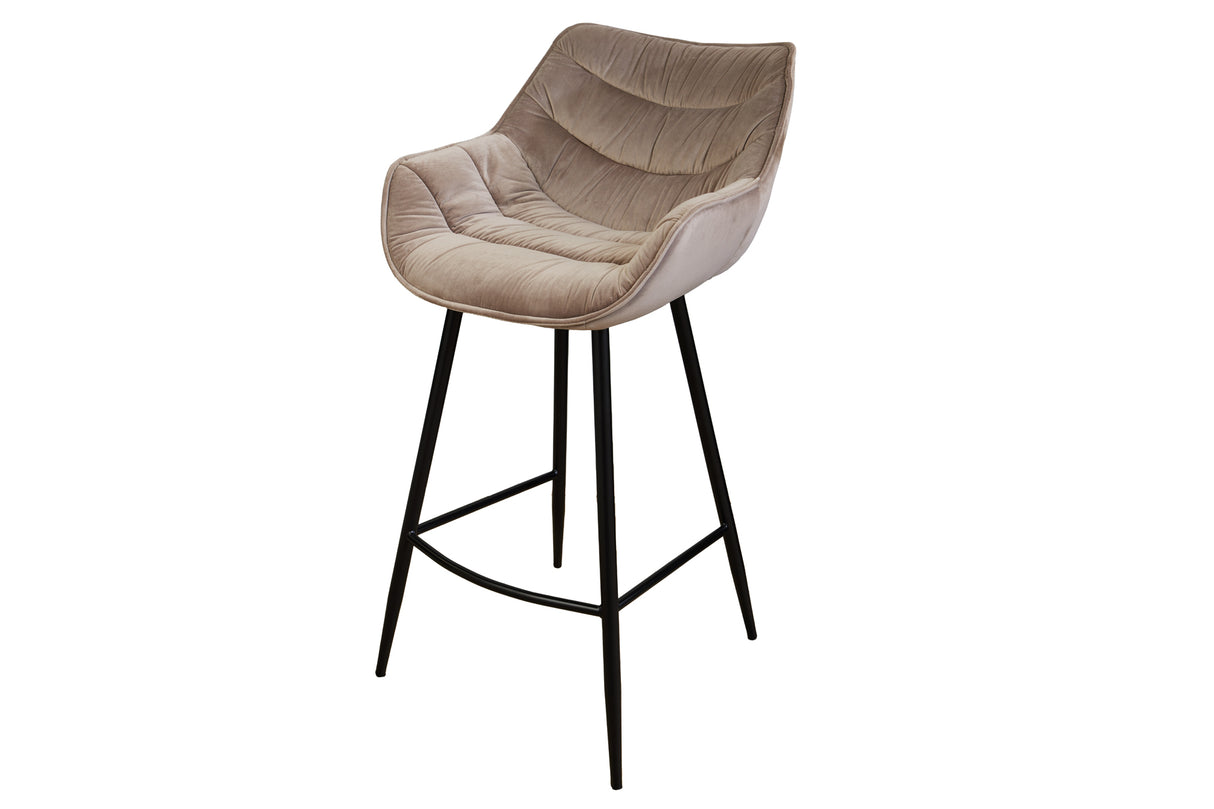 Bar stool THE DUTCH COMFORT 76cm velvet champagne