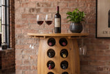 Wine shelf half BODEGA 85cm for 14 bottles and 6 glasses pine wood