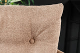 Barhocker BIG GEORGE mit Armlehnen Flachgewebe Samt champagnerbeige drehbar