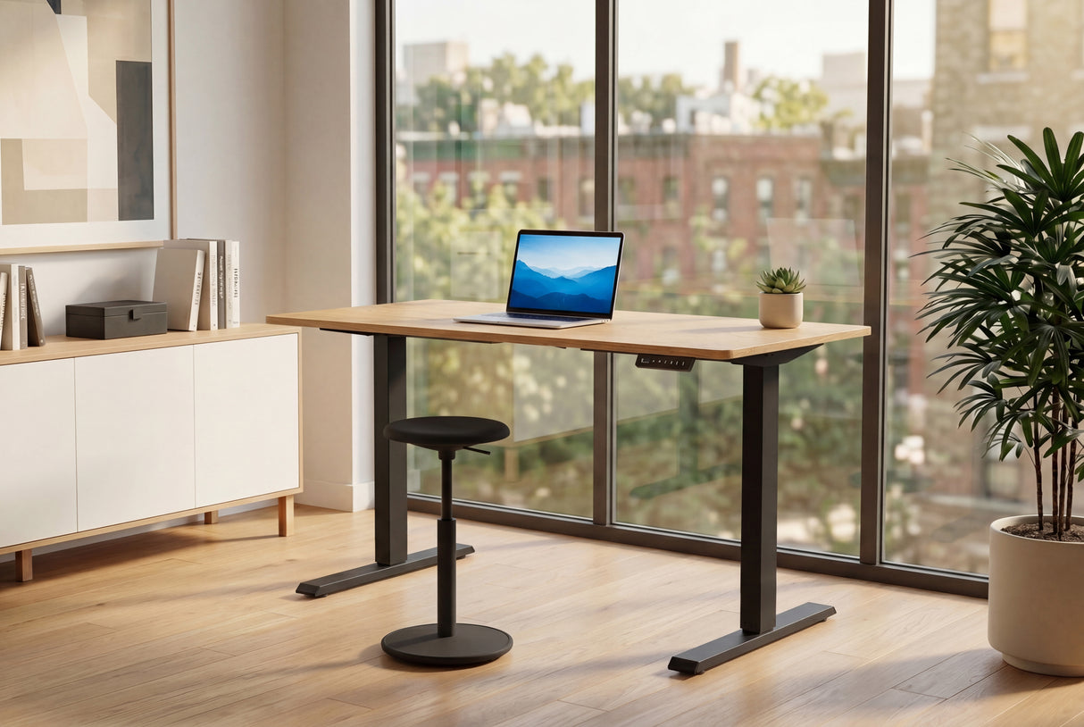 Office desk OAK DESK 120cm height adjustable natural