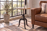 Beistelltisch ENGINEER 50cm höhenverstellbar Mangoholz natur mit schwarzem Gestell - Industrial Design