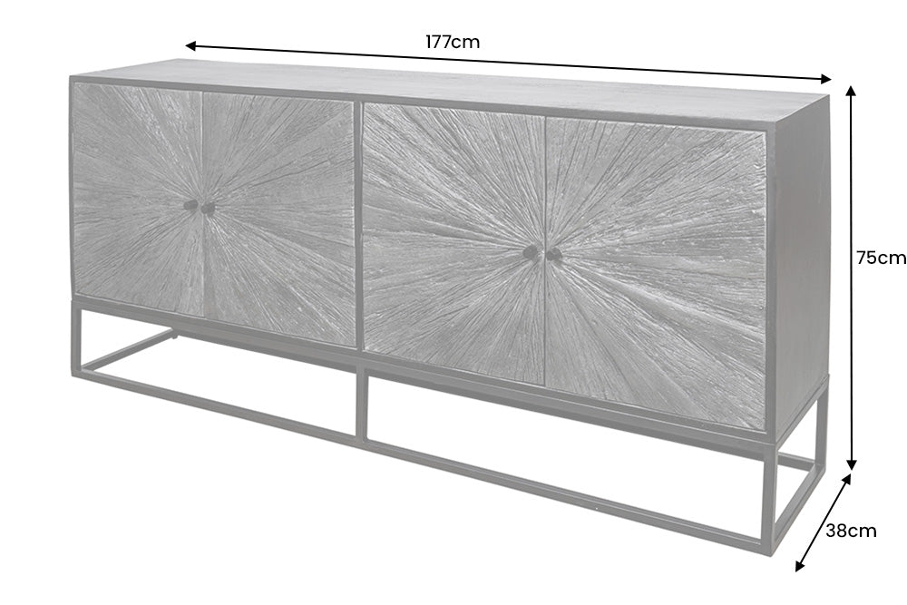 Sideboard BARRACUDA 180cm Mangoholz und graues Teakholz