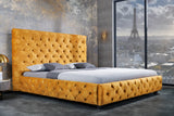 Bett PARIS CHESTERFIELD 180x200cm Samt senfgelb