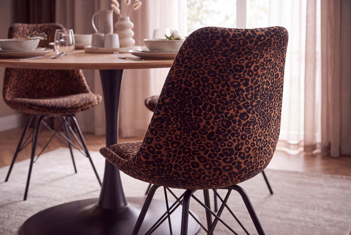 Chair SCANDINAVIA MEISTERSTÜCK leopard pattern brown black