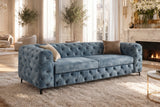 Sofa MODERN BAROCK 235cm 3-Sitzer Samt petrol