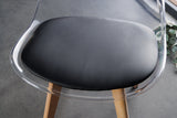 Chair SCANDINAVIA MEISTERSTÜCK beech wood legs transparent black artificial leather