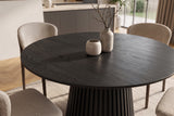 Dining table VALHALLA WOOD Ø 120cm round oak wood veneered black