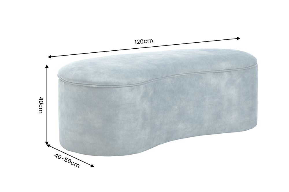 Bench chest ELEMENTAL 120cm upholstered w/ storage space velvet petrol