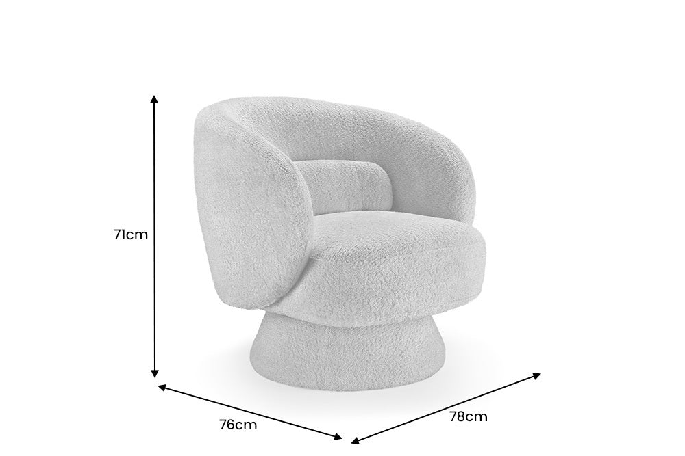 Sessel BOSSA NOVA drehbar Bouclé weiß