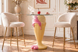 Bistrotisch SUNDAE 75cm pastellgelb mit magnetischer abnehmbarer Kirsche SWEET SOCIETY hauseigenes Design