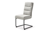 Cantilever chair COMFORT textured fabric light grey