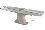 Esstisch ELEMENTS 180-260cm ausziehbar Walnussgestell mit Keramikplatte Taupegrau Marmoroptik