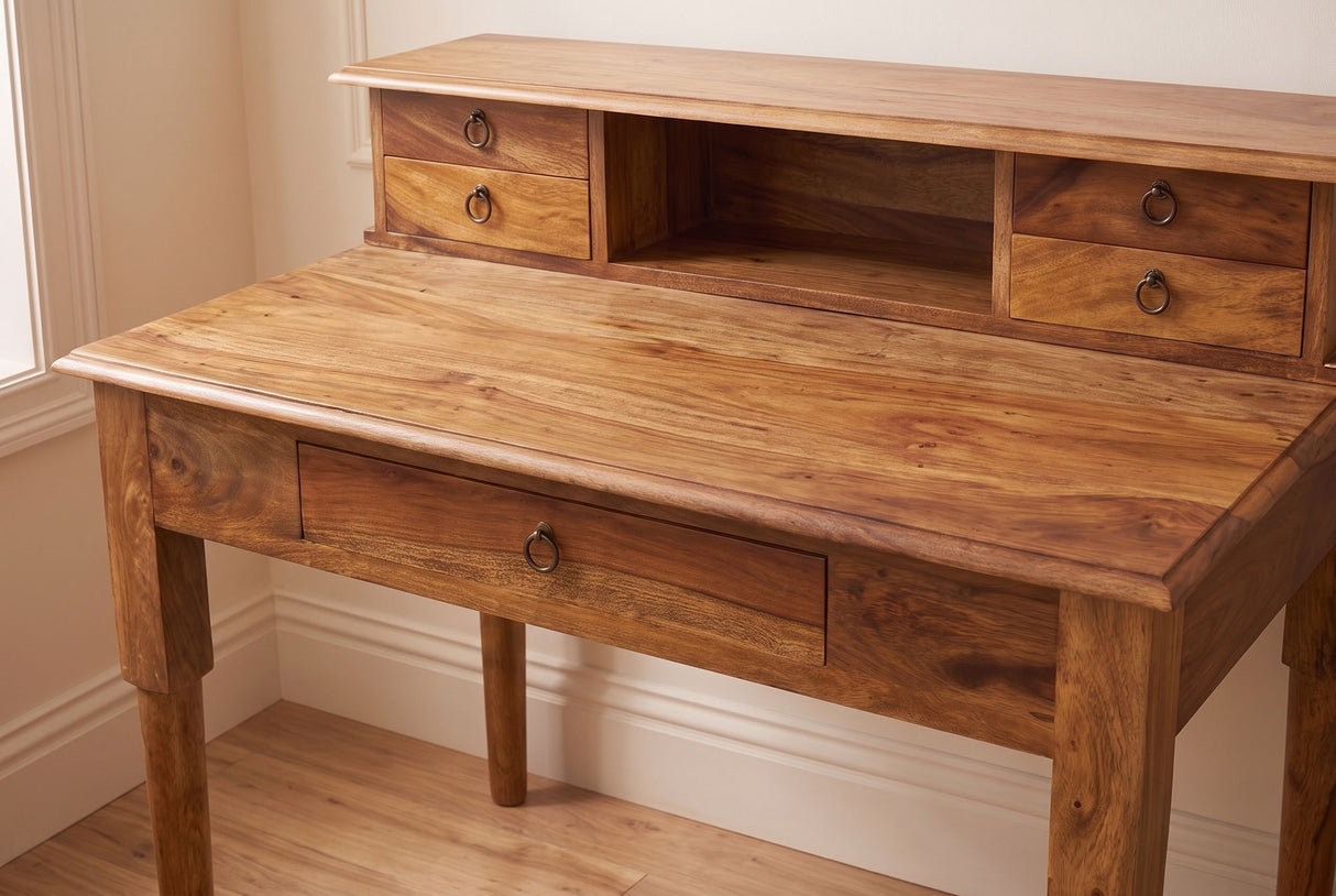 Davenport office desk HEMINGWAY 90cm sheesham wood brown