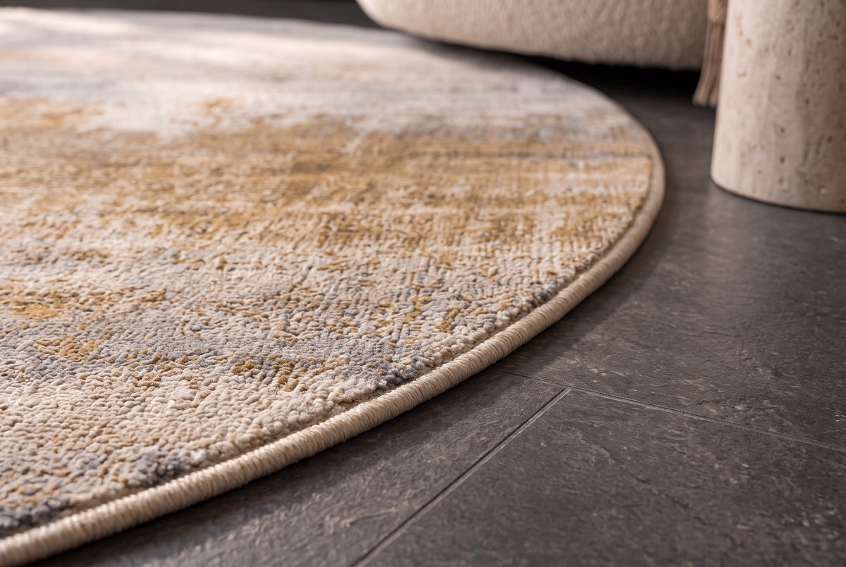 Carpet DESERT PATINA 150cm round patina-inspired pattern  sand greige taupe