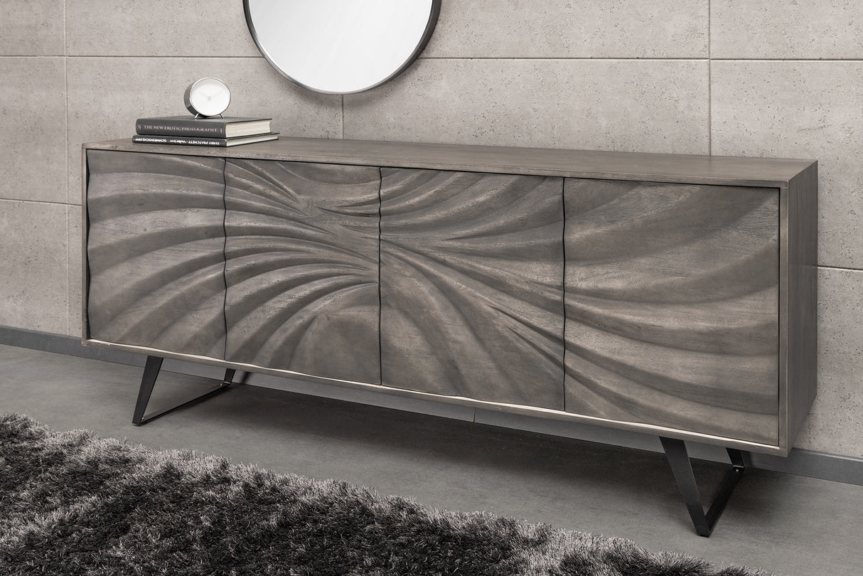 Sideboard HURRICANE 175cm Akazienholz grau