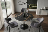 Bistrotisch LYON 80cm rund Aurora Oro Keramik Schwarz Gold Sand