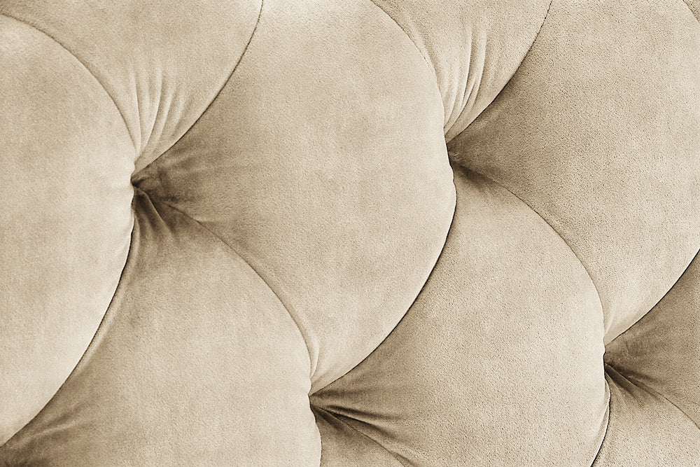 Bed MODERN BAROCK 180x200cm velvet champagne in chesterfield style