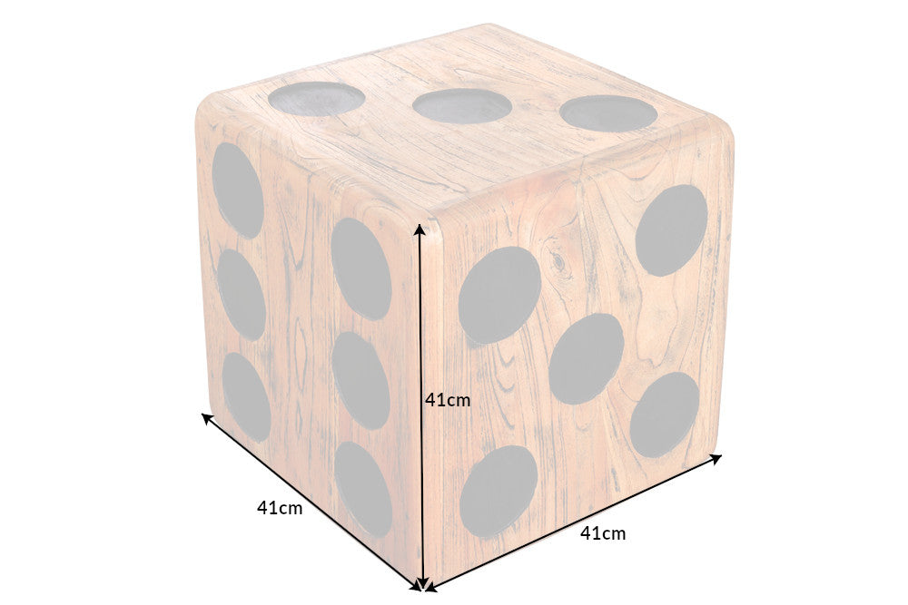 Side table stool CUBE 40cm mindi wood natural