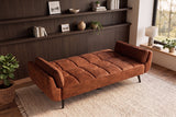 Schlafsofa BOUTIQUE 215cm 3-Sitzer Samt Rostbraun