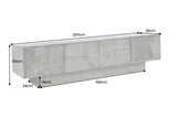 TV Board ART DECO 200cm 3D mango wood natural white
