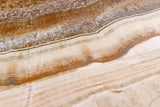 Dining table INFINITY 180-220-260cm boat-shaped extendable spanish onyx ceramic rust brown