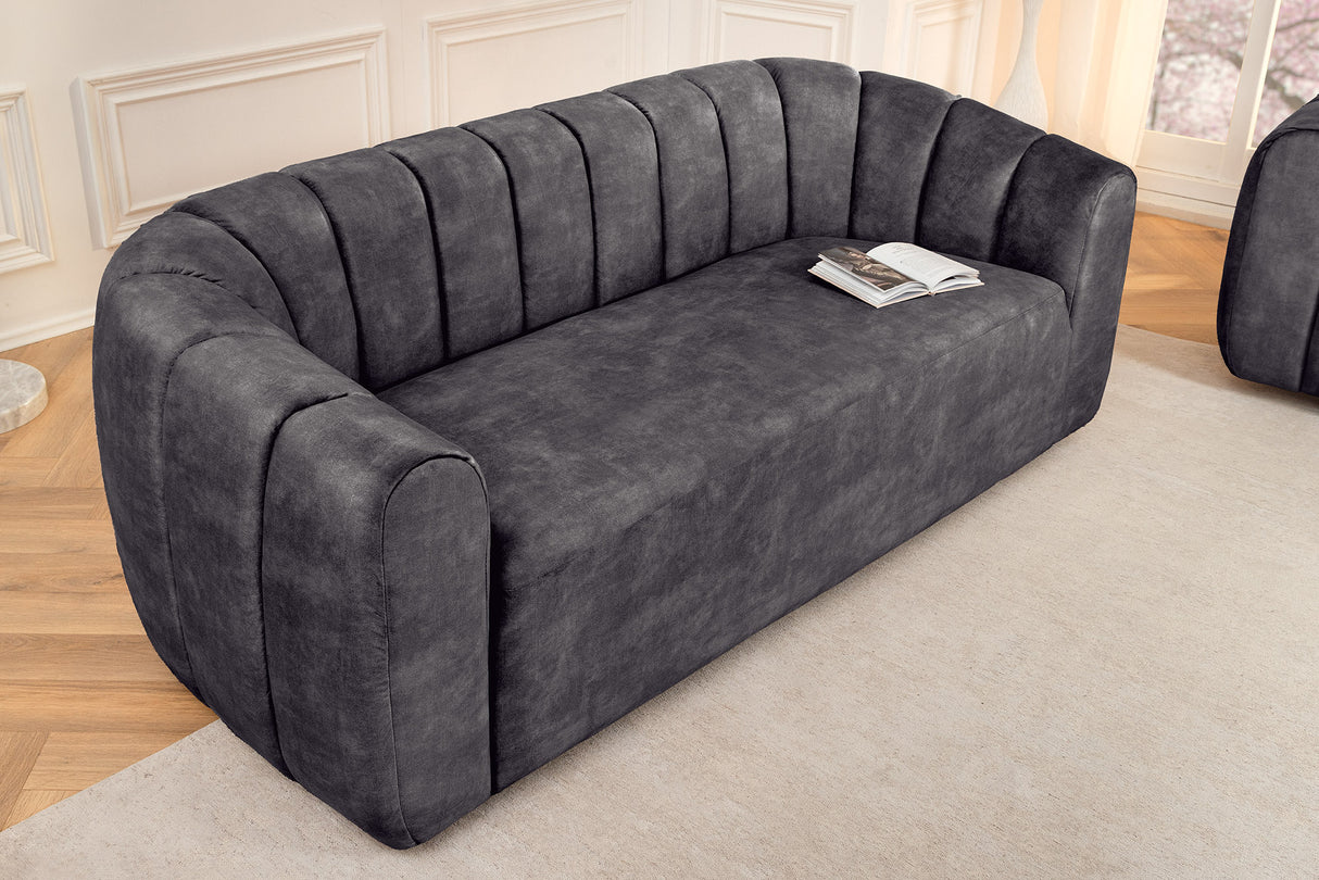Sofa BABYLON 200cm 3-Sitzer Samt anthrazit