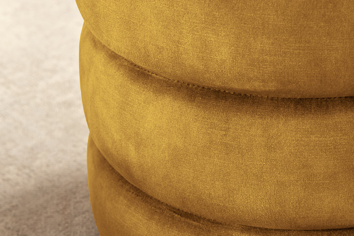 Hocker VOQUE 50cm Samt senfgelb mit Stauraum