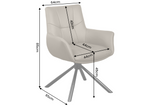 Drehstuhl SIGNATURE 360° drehbar m. Armlehnen Federkern Leder taupe