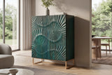 Highboard SCORPION 120cm 3D mango wood turquoise gold