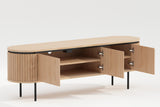 TV-Board ATELIER 160cm natural oak wood look w/ black legs