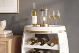 Wine barrel BODEGA 65cm for 14 bottles pine wood white