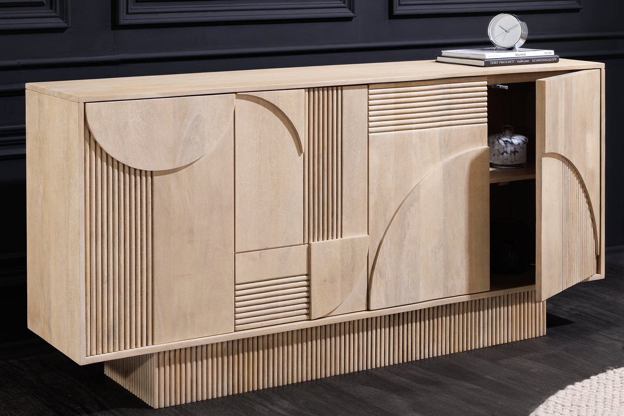 Sideboard ART DECO 170cm Mangoholz weißgekalkt