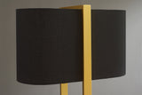 Floor lamp COLLEEN 160cm metal gold w/ black base and lampshade