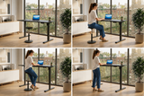 Bürotisch BLACK DESK 140cm höhenverstellbar anthrazit mit schwarzem Gestell