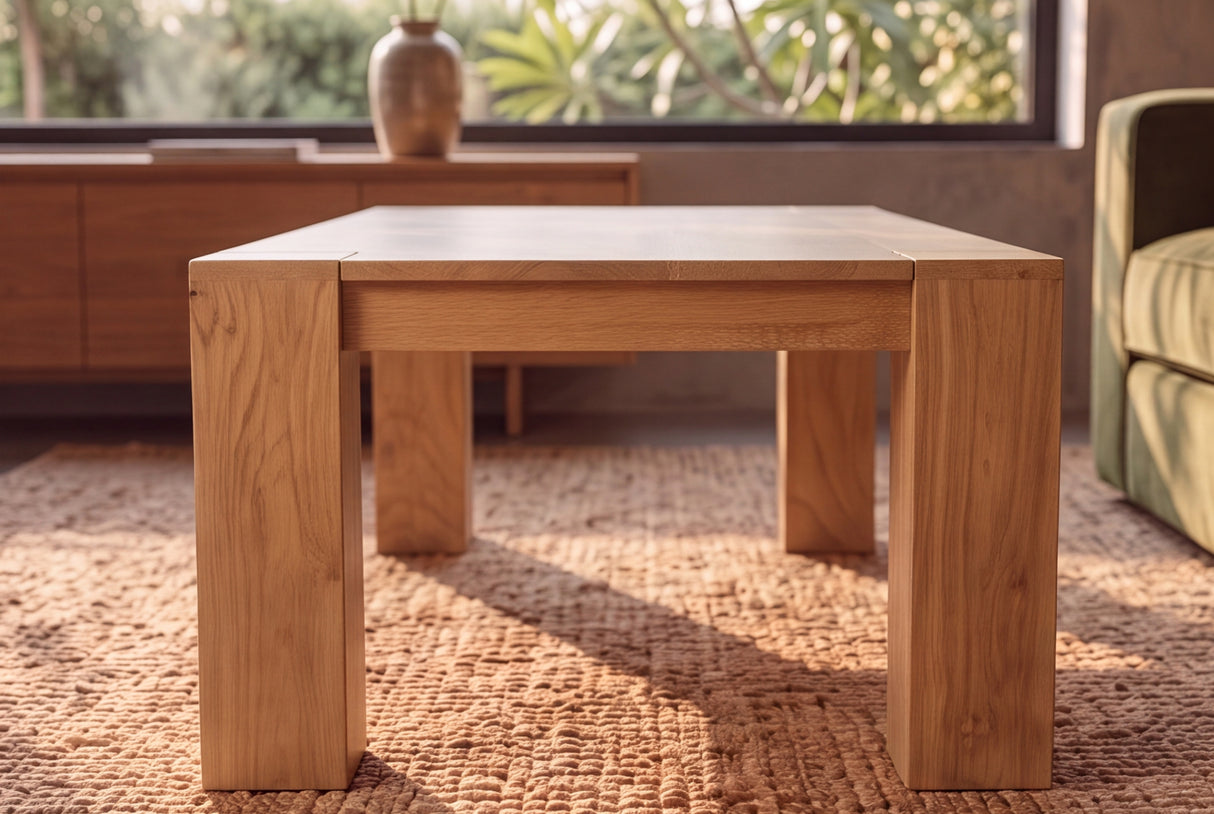 Couchtisch MAKASSAR 100cm Mangoholz cremefarben