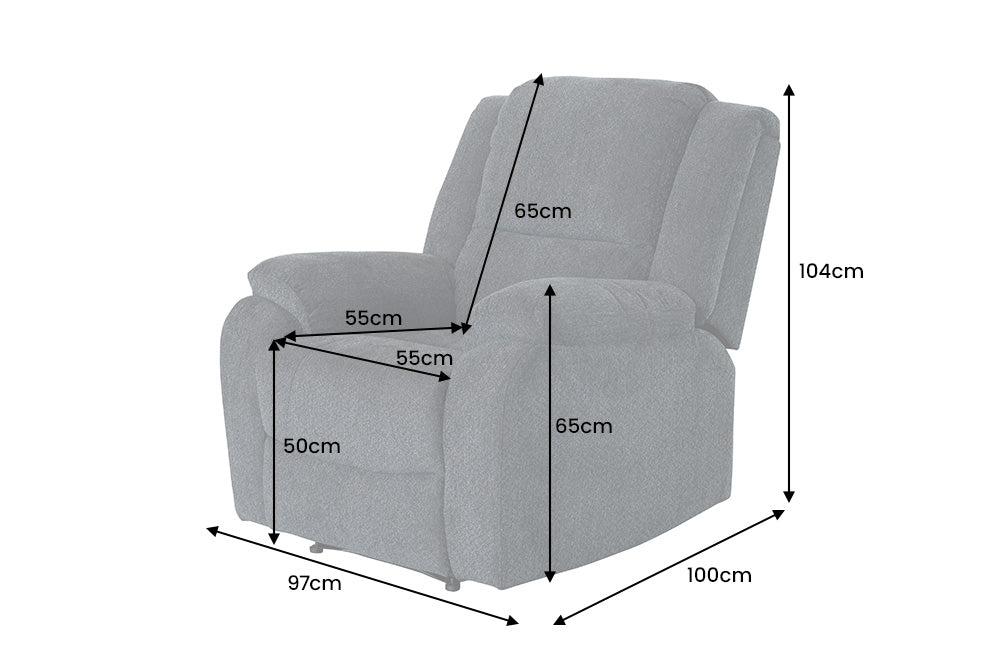 Cinema armchair HOLLYWOOD textured fabric dark grey
